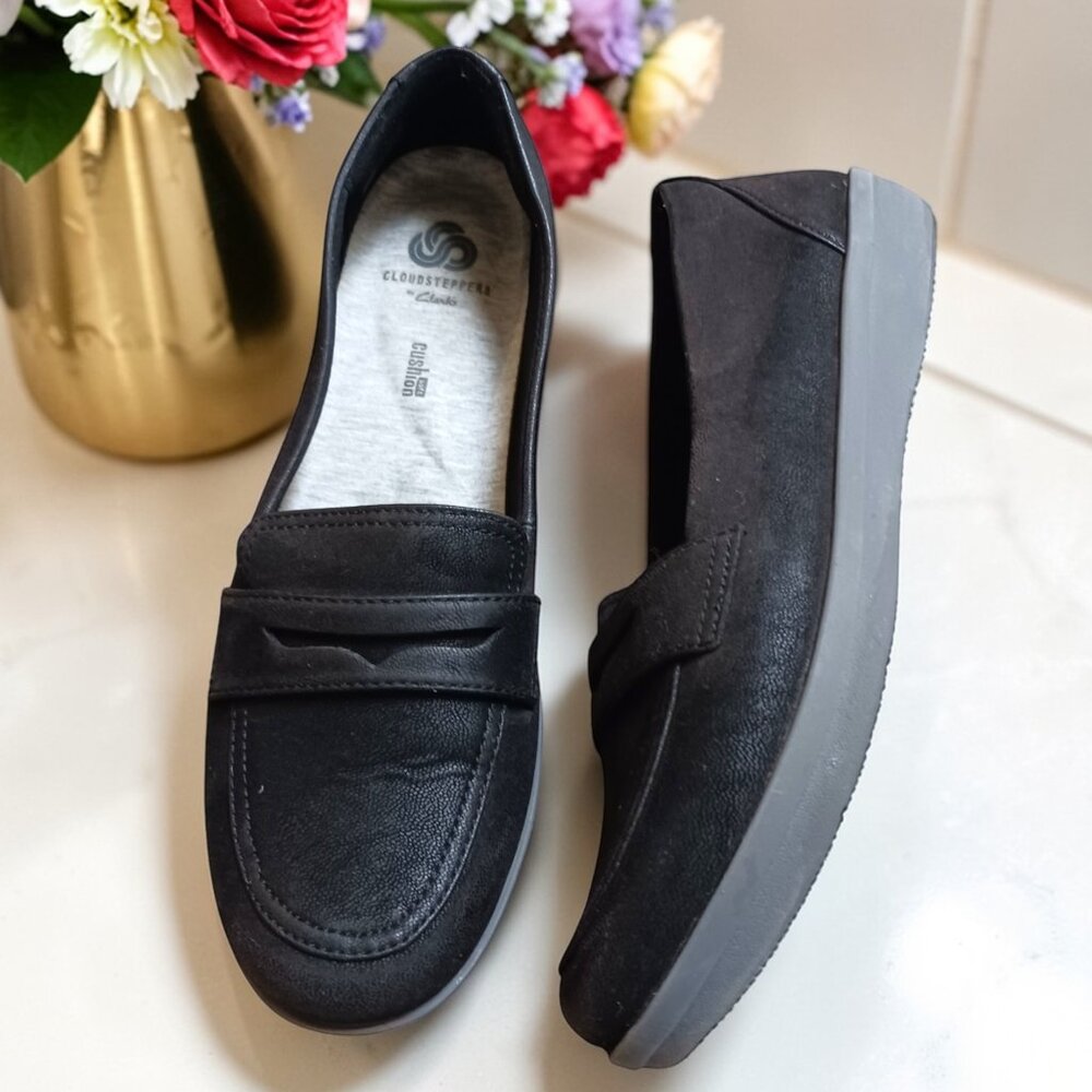 Clarks Charcoal Gray Cloudstepper Ayla Soft Slip-On Loafers Size 9.5 US